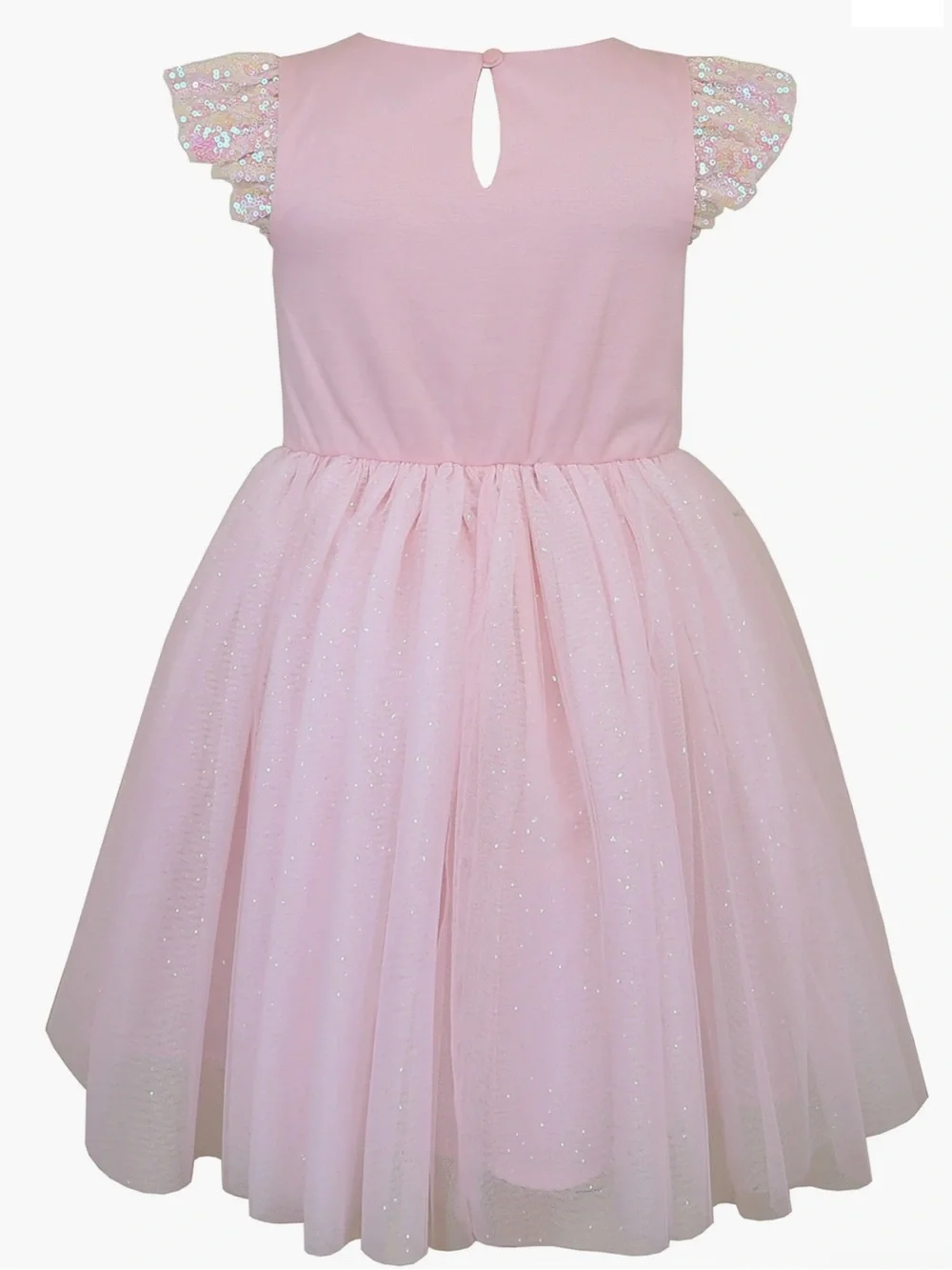 NWT Zunie Blush Pink Sequin Teddy Bear Sparkle Tulle Party Dress Princess 4T